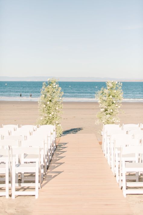 White Pillars, Wedding Cermony, Monterey Beach, Sand Ceremony Wedding, Beach Location, Altar Flowers, Wedding Sand, Beach Ceremony, Baby S Breath