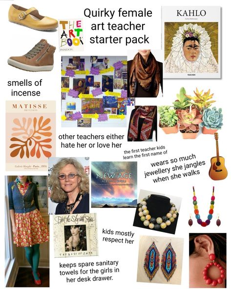 Art Teacher Meme, Art Teacher Aesthetic, Teacher Aesthetic, Sanitary Towels, Quirky Art, Teaching Middle School, Teacher Name, Starter Pack, Art Teacher