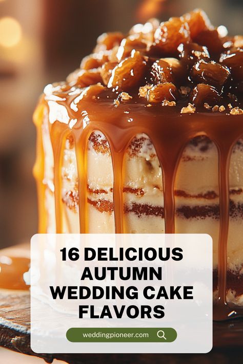 Delicious Autumn Wedding Cake Flavors Beautiful Fall Wedding Cakes, Fall Wedding Cake Flavors, Fall Cake Flavors, Pumpkin Wedding Cake, Best Wedding Cake Flavors, Fall Wedding Cake Ideas, Wedding Cake Dark, Pumpkin Wedding Cakes, Cozy Fall Wedding