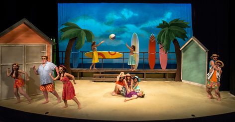 Beach Set Design, Ocean Set Design, Beach Stage Design, Island Set Design, Team Beach Movie, Theatre Lobby, Moana Jr, Set Theatre, Dance Props