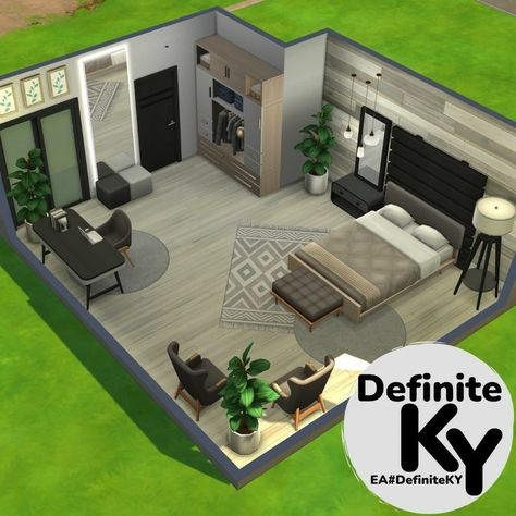 Sims Mobile Room Ideas, Modern Sims 4 Bedroom, Bedroom Inspo Sims 4, Room Ideas For Sims 4, Sims 4 Houses Bedrooms, Sims 4 House Inspo Interior, Sims 4 Inside House Ideas, Cute Sims 4 Rooms, Room Sims 4 Bedrooms