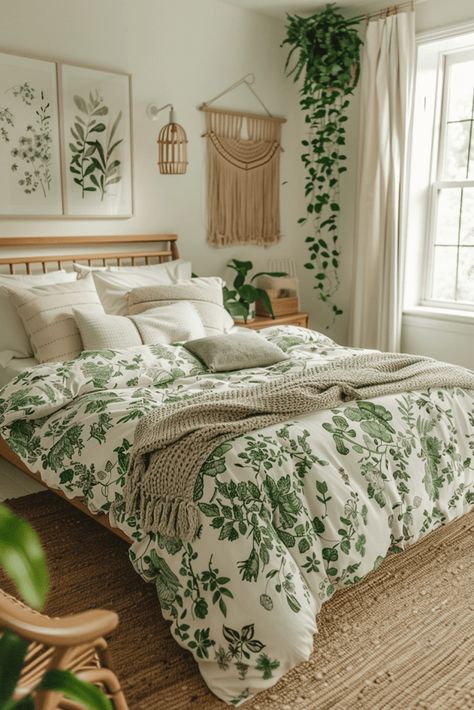 Boho Style Bedroom, Bedroom Decor Inspiration, Stil Boho, Boho Bedroom Decor, Style Bedroom, Bedroom Refresh, Bedroom Green, Simple Bedroom, Room Inspiration Bedroom