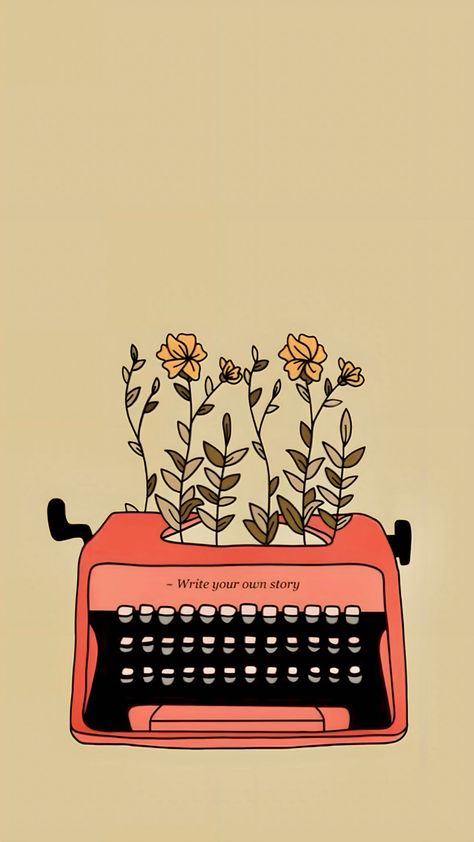 Writer Phone Wallpaper, Cartoon Reading Book Aesthetic, Aesthetic Writing Wallpaper, Writing Wallpaper Aesthetic, Writer Wallpaper Aesthetic, Writer Aesthetic Wallpaper, Typewriter Background, Writer Wallpaper, Wallpaper Writing