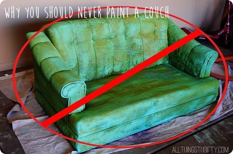 Bad Ideas by Brooke {Never Paint a Couch} Paint A Couch, Paint Couch, Painted Couch, Easy Breakfast Burritos, Super Easy Breakfast, Golden Grahams, Halloween Pizza, Victorian Sofa, Diy Chalk