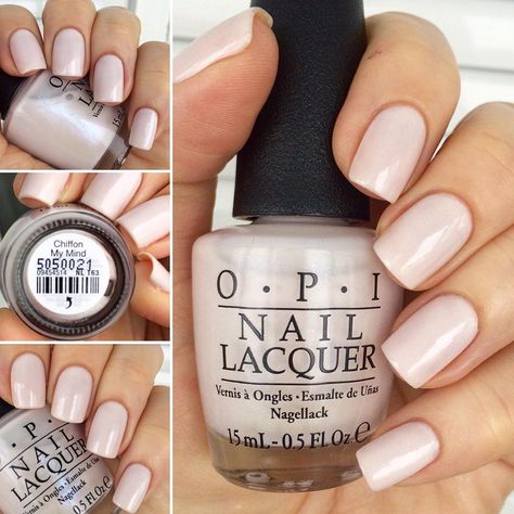 opi chiffon my mind Chiffon-d Of You Opi, O P I Nail Colors, Chiffon My Mind Opi Gel, Opi Chiffon My Mind, Opi Neutral Nail Polish, Bridal Nail Colors, Opi Nail Polish Colors, Natural Nails Manicure, Bridal Nail