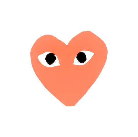 Snap Stickers Heart, Cute Snap Stickers, Orange Heart Background, Hearts With Eyes, Comme Des Garcons Wallpaper, Widget Orange, Cdg Heart, Cdg Wallpaper, Comme Des Garcons Logo