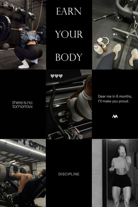 Girlies gym vision board!! Exercise Aesthetic Vision Board, Women Gym Motivation Inspiration, Vision Board Fitness Aesthetic, Gym Body Vision Board, New Year New Me Aesthetic Wallpaper, Gym Mood Board Aesthetic, Gym Inspo Vision Board, Gym Inspo Women Vision Board, Gym Workouts Women Pics