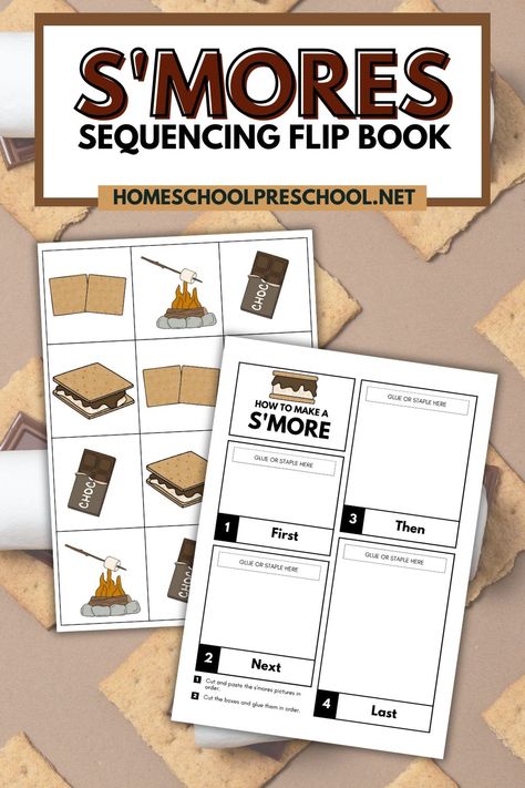 Sequencing Writing Activities, Smores Sequencing Activity, S’mores Activities Preschool, Smores Classroom Theme, Smores Activities, Smores Activities For Kids, Smores Craft, Preschool Camping Activities, Creative Book Report