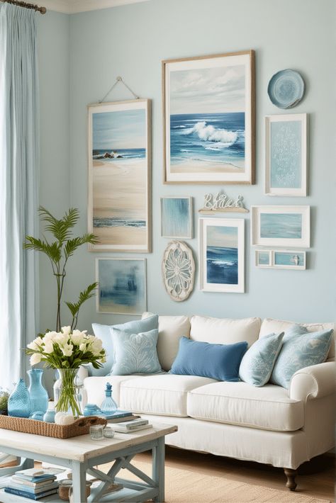 30 Coastal Chic Living Room – The Crafty Hacks Chic Coastal Decor, Flower Arrangements Ideas, Coastal Chic Living Room, Distressed Wood Furniture, Accent Ceiling, Pattern Interior, Modern Coastal Decor, Beach House Interior Design, Fall Flower Arrangements