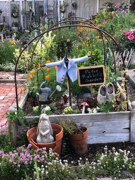 Me Mcgregors Garden, Amish Flower Gardens, Beatrix Potter Garden Ideas, Thyme Garden Ideas, Storybook Garden Ideas, Peter Rabbit Garden Ideas, Whimsical Vegetable Garden, Children’s Garden, Quirky Garden Ideas