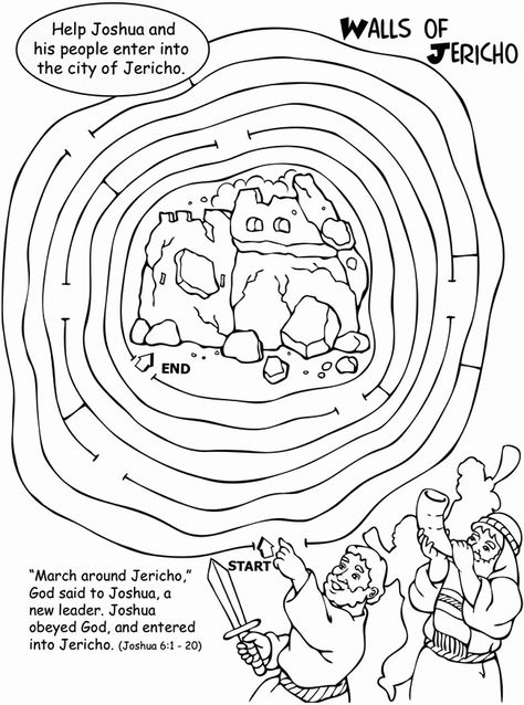 Joshua Coloring Pages - Best Coloring Pages For Kids Joshua Jericho, Joshua Bible, Battle Of Jericho, Walls Of Jericho, Sunday School Coloring Pages, Bible Worksheets, Bible Activities For Kids, Preschool Bible, Sunday School Crafts For Kids