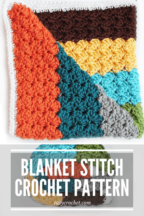 Learn how to crochet the easy blanket stitch with this free crochet stitch tutorial that is perfect for blankets, and many other crochet projects! Blanket Stitch Crochet, Crochet Blanket Stitch Pattern, Modern Crochet Blanket, Beau Crochet, Easy Crochet Baby Blanket, Crochet Shell Stitch, Crochet Cowl Pattern, Crochet Stitches For Blankets, Easy Crochet Blanket