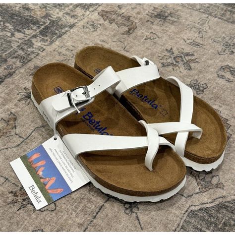 Add All Day Comfort With These Soft Mia Slides From Betula By Birkenstock. Sizing: True To Size. Toe Loop. Adjustable Buckle Strap Closure. Contoured Cushioned Footbed. New No Box. Tag Attached. Mia Sandals, Women's Sandals, Women's Shoes Sandals, Birkenstock, White Color, Womens Sandals, Shoes Sandals, Slides, Size 7