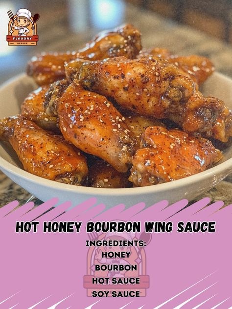 🌶️ "Turn up the heat with Hot Honey Bourbon Wing Sauce—spicy, sweet, and perfect for game day!" 🍗🔥 #WingSauce #SpicyTreats Hot Honey Bourbon Wing Sauce Ingredients: Honey (½ cup) Bourbon (¼ cup) Hot sauce (¼ cup) Soy sauce (2 tbsp) Apple cider vinegar (1 tbsp) Garlic powder (1 tsp) Onion powder (1 tsp) Ground black pepper (½ tsp) Instructions: In a saucepan, combine honey, bourbon, hot sauce, soy sauce, and apple cider vinegar. Stir in garlic powder, onion powder, and black pepper. Bring ... Bourbon Wing Sauce, Whiskey Sauce, Honey Bourbon, Hot Honey, Wing Sauce, Daily Recipes, Bourbon Whiskey, Daily Meals, Turn Up