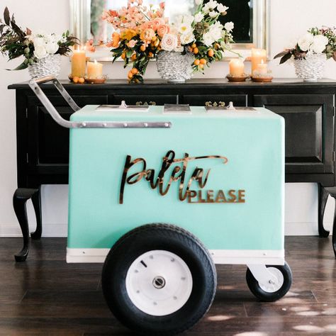 Wedding Paleta Cart, Ice Cream Cart Ideas, Ice Cream Cart Wedding, Ice Cream Cart Design, Paletero Cart, Paleta Cart, Ice Cream Catering, Ice Cream Carts, Party Rental Ideas