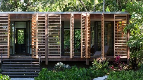 Gallery of Brillhart House / Brillhart Architecture - 15 Brillhart House, Brillhart Architecture, Glass Pavilion, Rest House, Miami Houses, Wooden Shutters, Architecture Images, Vernacular Architecture, Traditional Building