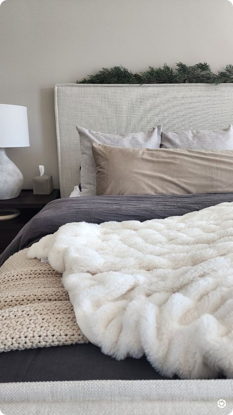 Master bedroom inspo - cozy bed layering for winter. bedding, bed layering, duvet insert, cozy blanket, minky Couture blanket, throw pillows, body pillow, upholstered bed, bedroom inspo, organic neutral home Follow me in the @LTK shopping app to shop this post and get my exclusive app-only-content! #liketkit #LTKCyberWeek #LTKSeasonal #LTKhome @shop.ltk https://liketk.it/4pmFO Bedroom Inspo Cozy, Bed Layering, Upholstered Bed Bedroom, Layering For Winter, Winter Bedding, Bed Bedroom, Master Bedding, Upholstered Bed, Blanket Throw