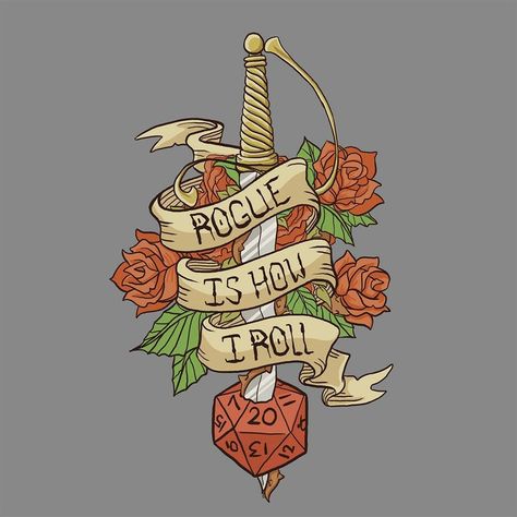 Rogue Tattoo, D D Rogue, Dnd Classes, Dnd Funny, Dungeons And Dragons Characters, Dnd Art, Nerd Geek, Dungeon Master, Character Creation