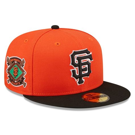 Show your San Francisco Giants that you have their back when they get competitive on the diamond with this AKA II 59FIFTY fitted hat from New Era. Featuring raised embroidered graphics on the crown, this cap also has spirited San Francisco Giants appliques surrounding the perimeter to give your game day outfit a little added pizzazz. On top of that, the structured construction and flat bill give it a street-ready look. Chicago Bulls Cap, Game Day Outfit, Gameday Outfit, New Era 59fifty, San Francisco Giants, Fitted Hat, Day Outfit, Chicago Bulls, Fitted Hats