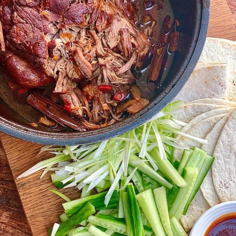 Simplifying Family Meals on Instagram: “Asian Pulled Pork. So many of you have now tried the Hoisin Chicken, a great alternative to Peking Duck Pancakes. Here’s another idea along…” Asian Beef Stew, Asian Pancakes, Peking Duck Pancakes, Asian Pulled Pork, Duck Pancakes, Hoisin Chicken, Instagram Asian, Asian Beef, Peking Duck