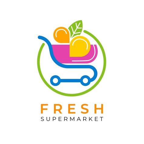 Shopping Cart Logo, Supermarket Logo, Cart Logo, Fruit Logo, Sale Logo, Logo Samples, Shop Logo Design, Professional Logo Design, Logo Food