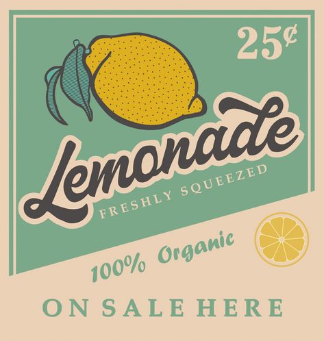 Lemon Vintage Poster Sign Free Stock Photo - Public Domain Pictures Camp Poosh, Retro Style Posters, Fresh Lemonade, Sign Image, Graphic Arts Illustration, Tea Brands, Lemon Tea, Lemonade Stand, Retro Illustration