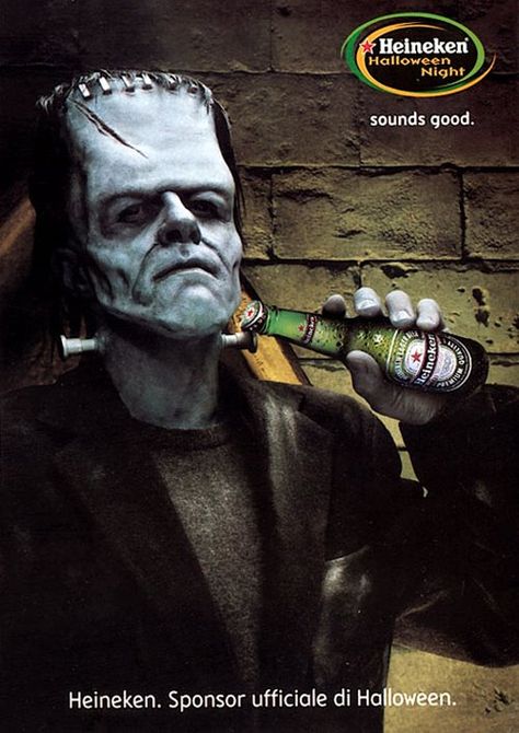 The Beer of Frankenstein Beer Commercials, Halloween Beer, Heineken Beer, Beer Ad, Beer Poster, 광고 디자인, Publicidad Creativa, Funny Ads, Great Ads