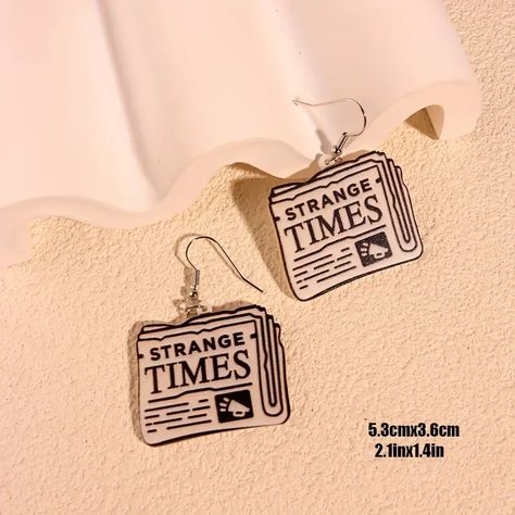 Silly Earrings, Crazy Earrings, Times Newspaper, Funny Earrings, Quirky Jewelry, Everyday Gifts, Acrylic Jewellery, Trendy Gift, Acrylic Earrings