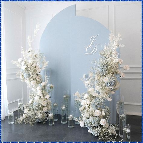 [CommissionsEarned] 69 Top Wedding Backdrop Reception Advice You Have To See This Winter #weddingbackdropreception Blue Wedding Backdrop, Wedding Backdrop Reception, Baby Blue Wedding, Vietnam Wedding, Baby Blue Weddings, Reception Backdrop, Wedding Reception Backdrop, Decoration Evenementielle, Wedding Stage Design