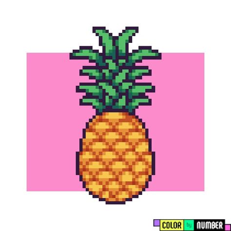 Pineapple Pixel Art, Tiny Cross Stitch, Tiny Cross, Pixel Art Grid, Perler Bead Art, Perler Bead, Art References, Perler Beads, Bead Art