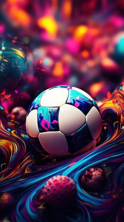 A soccer ball on a colorful background, AI stock photos Soccer Ball Background, Background Bola, Ball Background, Colorful Background, Pin Image, Soccer Ball, Colorful Backgrounds, Stock Illustration, Phone Wallpaper