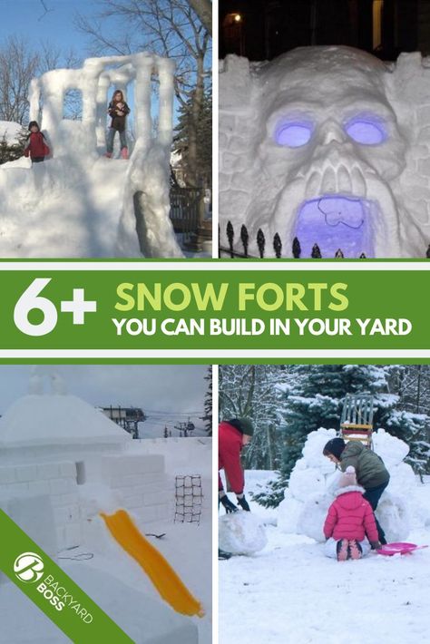 How To Build An Igloo, Snow Building Ideas, Snow Fort Ideas, Backyard Design Plans, Snow Forts, Fort Ideas, Outdoor Forts, Backyard Crafts, Modern Backyard Design