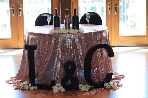 Rose Gold And Black Wedding Decor, Black And Rose Gold Wedding Dress, Black And Rose Gold Wedding Decorations, Rose Gold And Black Wedding Theme, Groomsmen Suits Black, Black Groom And Groomsmen, Black Rose Gold Wedding, Black And Rose Gold Wedding, Rose Gold Bridesmaid Dresses