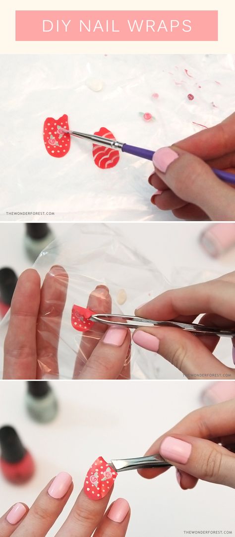 Make Your Own Nail Wraps! | Wonder Forest: Design Your Life. Do It Yourself Nails, Diy Nail Art, Nail Polish Designs, Cute Nail Designs, Nail Art Inspiration, Nail Art Tutorial, Nail Tutorials, Nail Art Diy, Nail Wraps