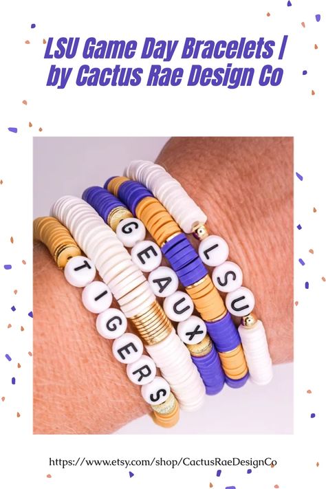 Show off your school spirit with this new elegant game day layered bracelet stack! Geaux Tigers! Lsu Game Day, Lsu Game, Geaux Tigers, Layered Bracelet, Layered Bracelets, School Spirit, Houston Texas, Bracelet Stack, Game Day