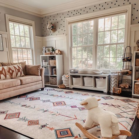 8 Colorful Kid's Playroom Rugs for a Fun Space | Ruggable Blog Playroom Rugs, Playroom Area, Kids Playroom Rugs, Rugs For Kids, Living Room Playroom, Baby Playroom, Kids Living Rooms, Kids Playroom Decor, Playroom Rug