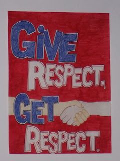 Believe in the Power of Art: Classroom Management Respect Classroom Display, Slogan About Respect, Respect Poster Ideas, Respect Bulletin Boards, Respect Craft, Sel Posters, Respect Poster, Respect Lessons, Child Rights