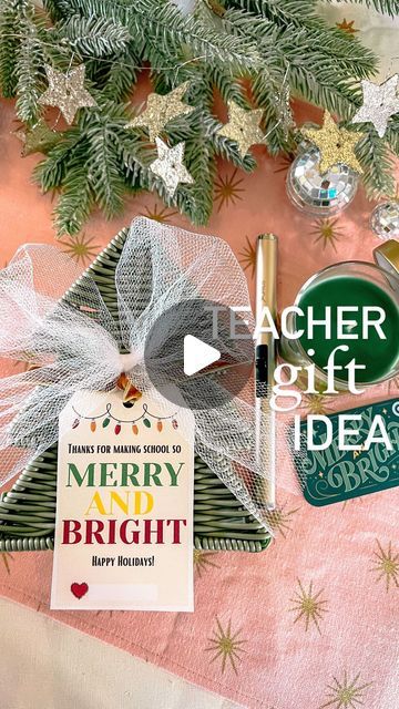 Andrea Clawson on Instagram: "Teacher gift idea for the holidays🎄🕯️

This 3$ target dollar spot Christmas tree mini basket is just the cutest for gift giving.

I added a candle + rechargeable lighter + target gift card and attached a cute printable perfect for teachers or school staff

Details:
• I attached a ribbon to it using a ziptie 
• candle from @target for 5$- and smells AMAZING 
• the prettiest rechargeable lighter from @amazon (in my storefront) 

Like + comment LINK for cute free printable 🥰

ideas: 
💡 use as a utensils holder for a Christmas party
💡 use to hold a soap dispenser for an easy festive decor 

Follow @stayathomecircus for more easy + festive ideas for busy moms

#teachergifts #christmasgiftideas #christmascheer #tistheseason #teachersofinstagram #targetdeals #ta Christmas Gift Ideas For School Staff, Teacher Candle Gift, Teacher Candle, Target Gift Card, Mini Basket, Amazon Christmas, Target Gift Cards, Target Dollar Spot, Make School