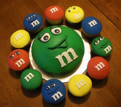 M&M Cake and Cupcakes | Flickr - Photo Sharing! M M Cupcakes, M&m Cake, Pinterest Cake, M And M, Birthday Cupcake, Novelty Cakes, Fun Cupcakes, Fancy Cakes, Cake Creations