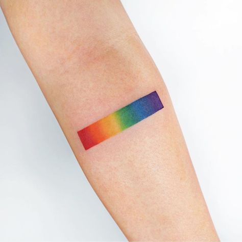 Today is just a happy post!! Some good calm vibes for you my children. I’m 3 months on testosterone today (that’s a quarter of a year!!)… Pride Tattoo Ideas Simple, Pride Support Tattoo, Minimalist Pride Tattoos, Lgbtq Ally Tattoo Ideas, Minimal Pride Tattoo, Color Wheel Tattoo, Tattoo Magazine, Pride Tattoo, Rainbow Tattoos