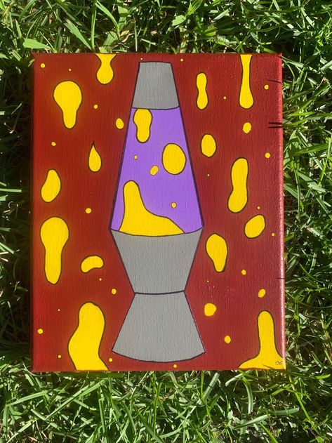 Lava Lamp Acrylic Painting, Trippy Acrylic Painting Easy, Lava Lamp Painting Canvas, Lava Lamp Painting, Lava Lamp Art, Lava Painting, Trippy Painting Ideas Simple, Lamp Painting, Things Paint