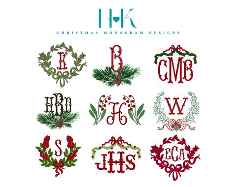 Christmas Monogram Ideas, Free Monogram Fonts, Monogrammed Hand Towels, Manhattan Ks, Monogrammed Napkins, Christmas Names, Free Monogram, Christmas Monogram, Linen Tea Towel