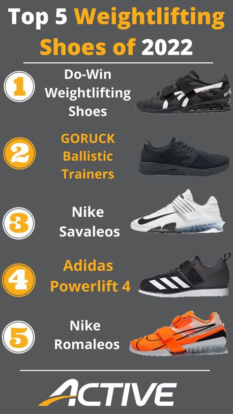 The best weightlifting shoes have ankle support and an elevated heel that helps your posture. Here are our top picks from Nike, Adidas, and more! Tap the link for full list and detailed breakdowns! Nike Weightlifting Shoes, Best Weightlifting Shoes For Women, Best Gym Shoes, Shoe Goals, Weightlifting Shoes, Lifting Shoes, Weight Lifting Shoes, Olympic Weightlifting, Plastic Heels