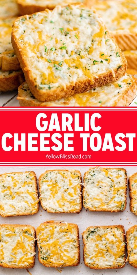 Garlic Cheese Toast With Bread, Diy Garlic Toast, Garlic Cheese Butter, Garlic Bread Using Sandwich Bread, Easy Cheese Garlic Bread, Pizza On Garlic Toast, Homemade Garlic Toast With Bread, Diy Cheesy Garlic Bread, Garlic Parmesan Toast