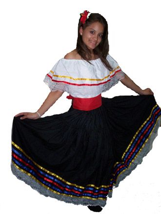 Traditional Colombian Costume Inspired Halloween Costumes, Peach Blouse, Mexican Girl, Costume Store, Folk Dresses, Cute Costumes, Costume Shop, Red Skirts, Cool Costumes