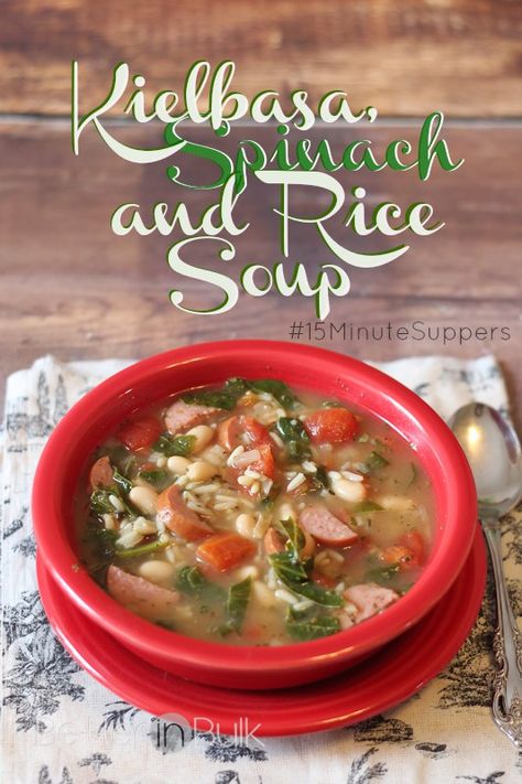 Spinach And Rice, Italian Food Recipes, Spinach Soup, Best Soup Recipes, Leftover Rice, Soup Dinner, Chowder Recipes, Rice Soup, Kielbasa