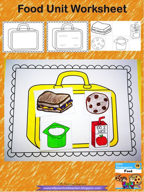 And there is the lunch box. Cut and paste the items onto the lunchbox. Teacher: Point to the sandwich! Teaching.Lesson Ideas.Cole Lunch Box Activities For Preschool, Lunchbox Craft Preschool, Food Label Activities Student, Food Containers Worksheets, Healthy Food Sorting Activity, Where Does My Food Come From Activities, Esl Food Activities, Preschool Lunch Box, Lap Book