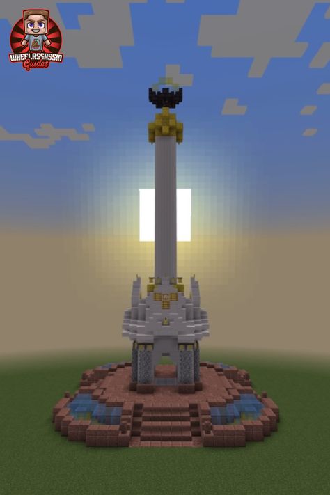 Dedicated to the people of Ukraine. #ukraine #ukrainemonument #city #minecrafttutorial #minecraftbuilds #minecraftcity #ukrainian #angel Minecraft Monument, Minecraft Monuments, Statue Minecraft, Minecraft Statues, Bangunan Minecraft, Minecraft Inspiration, Minecraft City, Minecraft House, Minecraft Tutorial