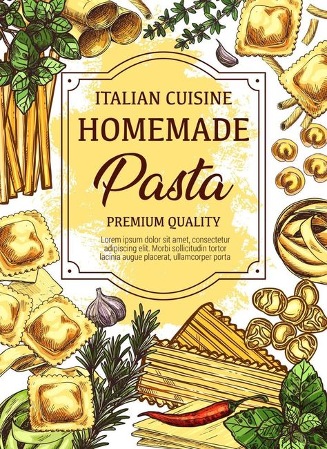 Homemade Italian cuisine pasta sketch poster Pasta Sketch, Pasta Icon, Pasta Poster, Sketch Poster, Italian Posters, Homemade Italian, Homemade Pasta, Poster Poster, Italian Recipes