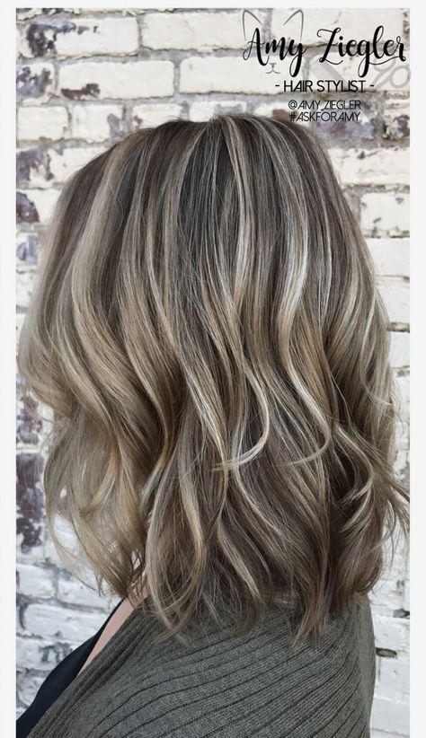 Ash Brown Hair With Highlights Short, Grayish Blonde Hair Highlights, Teased Babylights, Dark Brown Hair With Blonde Lowlights, Smokey Ash Blonde, Greyish Blonde Hair, Grey Blonde Hair, Mom Hair, Grey Hair Transformation